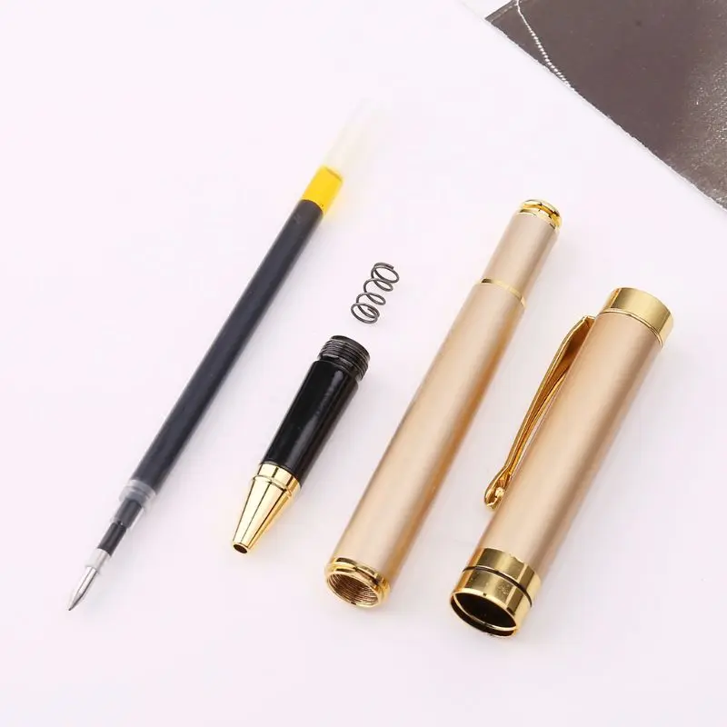 

Luxury Metal Ballpoint Pen Signature Black Ink Gel Pens Stationery Office Suppli W3JD