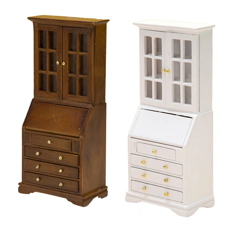

1pc 1:12 Dollhouse Mini Wooden Bookcase Storage Cabinet Locker Cupboard Home Furniture Model Decor Toy Doll House Accessories