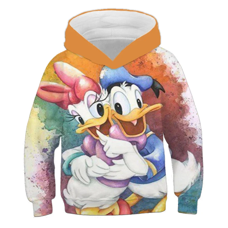 

Disney Donald Duck Children's Hoodie Cartoon Animation Baby Garment 3D Print Pattern Boys and Girls Universal Sports Sweater