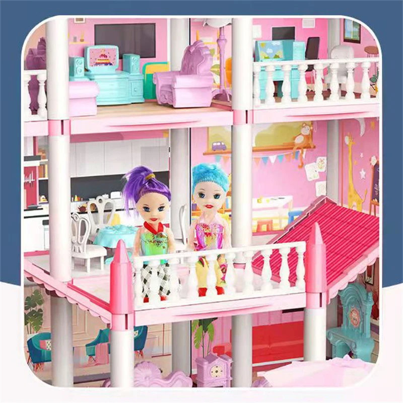 Большая вилла принцессы сделай сам Куклы для кукольного домика домик Замок Набор