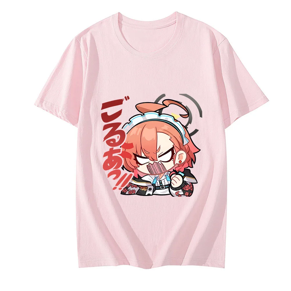 

Blue Archive Neru Summer Men's Cotton T-shirt Cool Cartoon Short Sleeve Tops High Quality White Clothing O-neck Tee-Shirt Cute