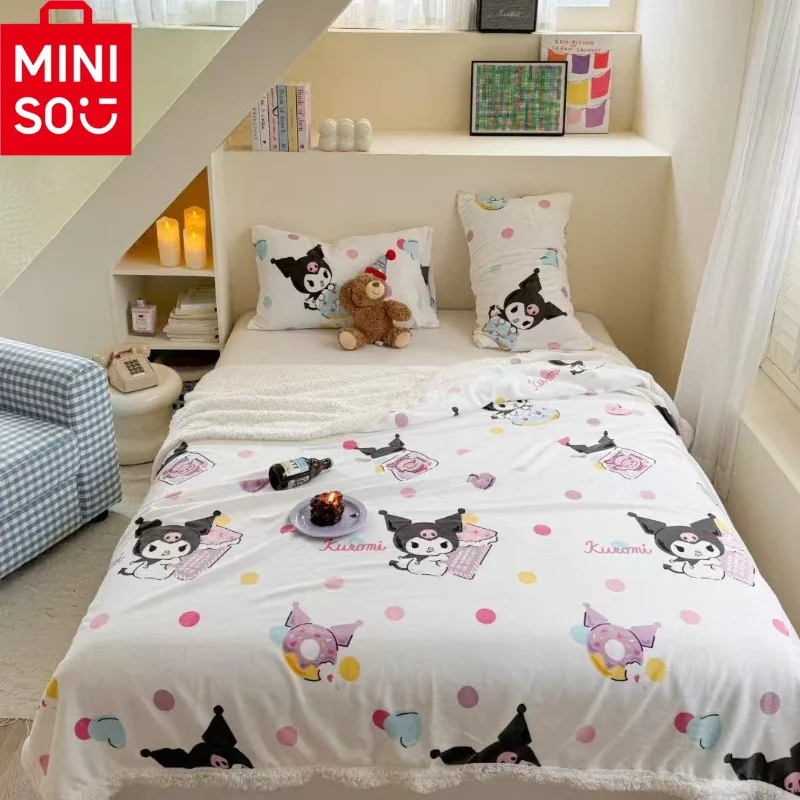 MINISO Cinnamoroll молочное бархатное одеяло с ягненком шаль для офиса маленькое сна