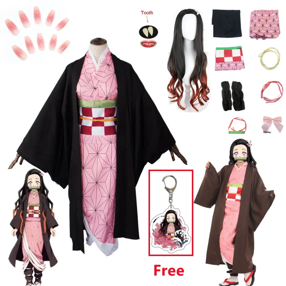 Demon Slayer Kimetsu no Yaiba Haganezuka Hotaru Cosplay Costume Kimono Set  With Scarf Halloween Carnaval Christmas Costume Gift