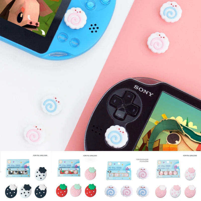 Фото 4 шт. силиконовые мягкие накладки на стики джойстика для Sony PlayStation PS Vita PSV 1000 Fat/2000 Slim, защитный чехол №1