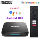 MECOOL KM9 Pro Сертифицированный Google Android TV Android 10 4 ГБ 32 ГБ KM2 2 Гб 16 Гб Amlogic S905X2 9,0 KM3 ATV 4G 64G 4K Смарт ТВ-бокс