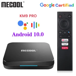 MECOOL KM9 Pro Сертифицированный Google Android TV Android 10 4 ГБ 32 ГБ KM2 2 Гб 16 Гб Amlogic S905X2 9,0 KM3 ATV 4G 64G 4K Смарт ТВ-бокс