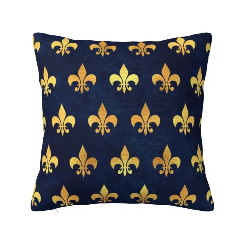 Бархатная наволочка с цветочным принтом Fleur De Lis