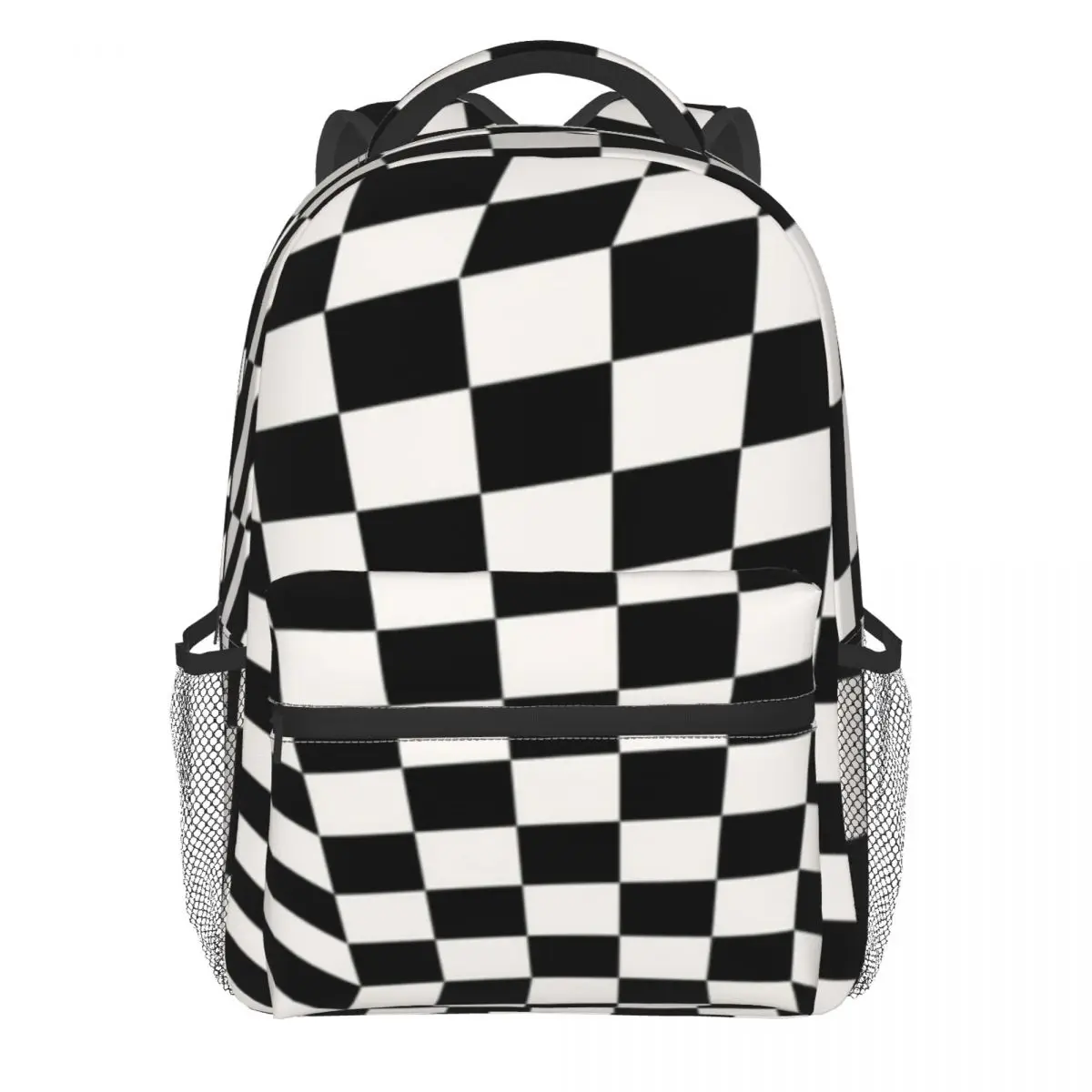 

Retro Mod Backpack Black And White Check Leisure Backpacks Women Men Daily Pattern High School Bags Colorful Rucksack