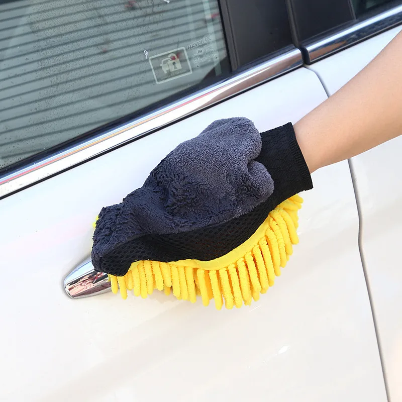 Универсальные перчатки из микрофибры, перчатки для мытья автомобиля, инструмент для очистки пыли, двусторонние перчатки, товары для автомо...