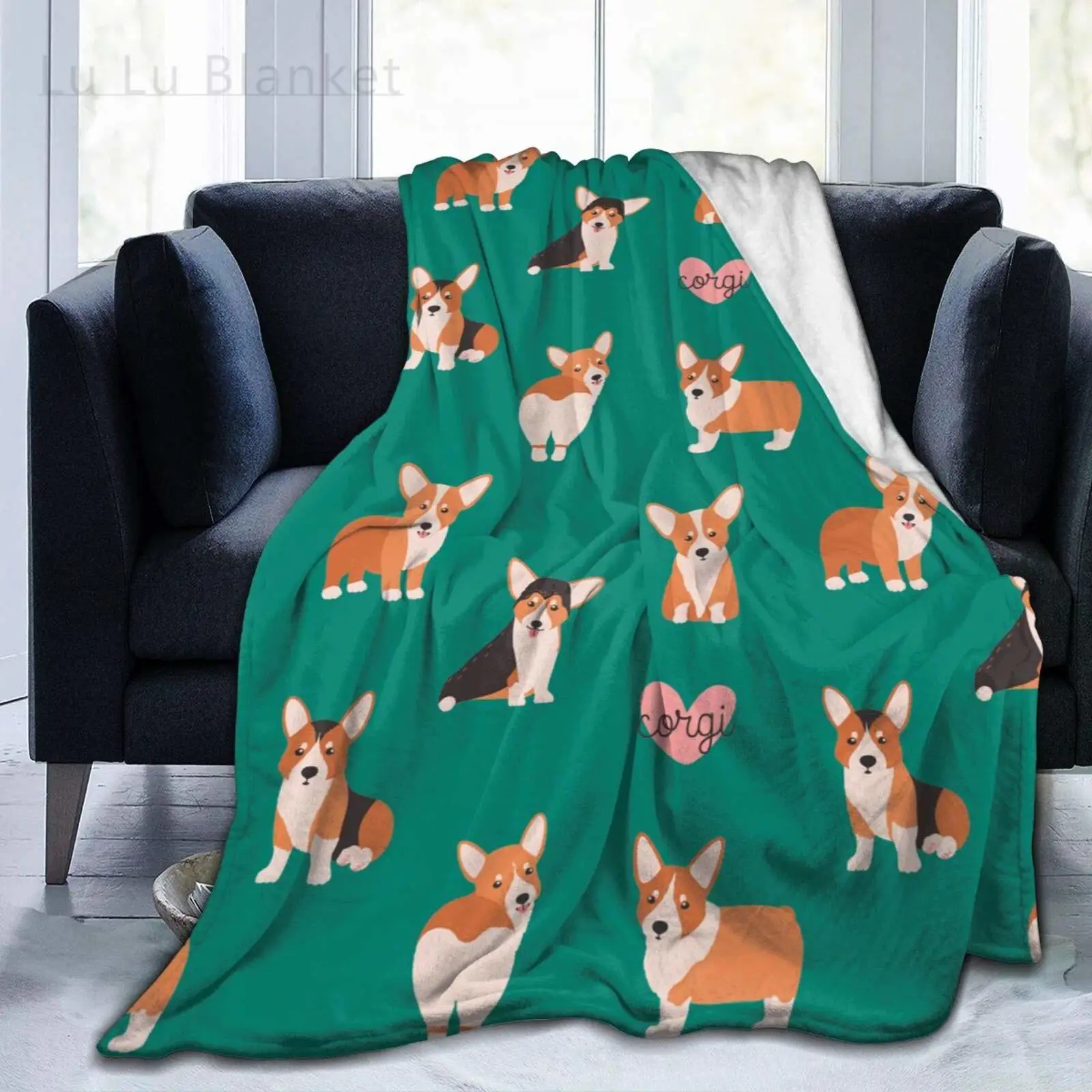 

Corgi Dog More Love Blanket Flannel Throw Blanket Ultra Soft Micro Fleece Blanket Bed Couch Living Room 150x220cm for Adults