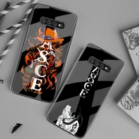 one piece portgas d ace phone case tempered glass for samsung s20 ultra s7 s8 s9 s10 note 8 9 10 pro plus cover