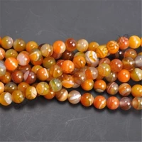 stripe agate loose beads natural gemstone smooth round spacer bead for jewelry making