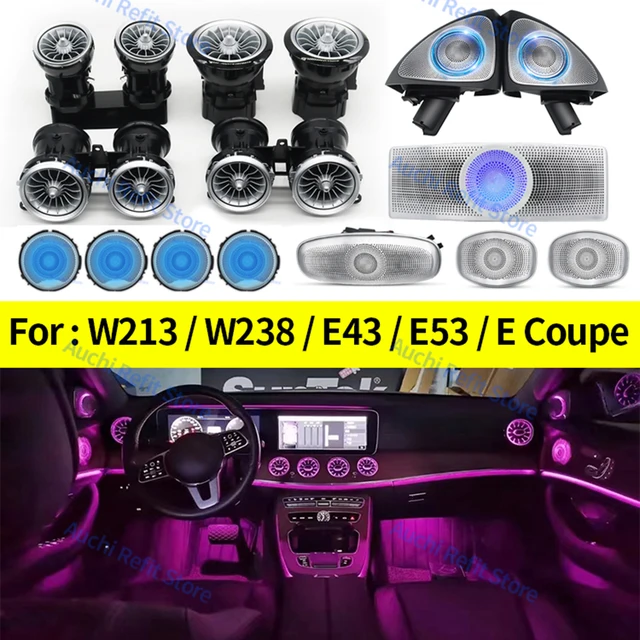 64 colors led air vents 3d rotating tweeter speaker for mercedes benz w213 e-class coupe amg e43 e53 e250 interior ambient light