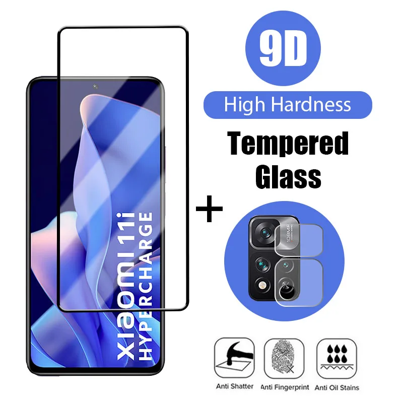 

2in1 Screen Protective Glass for Xiaomi Poco X3 NFC X4 Pro 5G F1 Tempered Protector Camera Lens Film Mi 11 Lite M4 Pro F3 M3