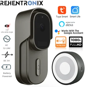 Tuya Video Doorbell WiFi Wireless Wired Door Bell DC AC Battery Powered 1080P 2MP Waterproof with Al in USA (United States)