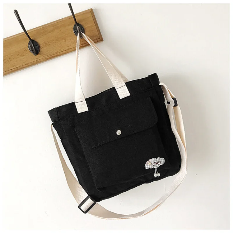 

Women Tote Bags Portable Korean Version of The Lovely Art and Fresh Shoulder Bag Soft Sister Canvas Bag Diagonal Crossbody Bag