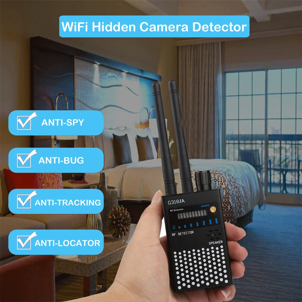 1MHz-8000MHz Wireless Signal Detector Radio Wave WiFi Bug Finder Camera Full-Range RF Detectors G318