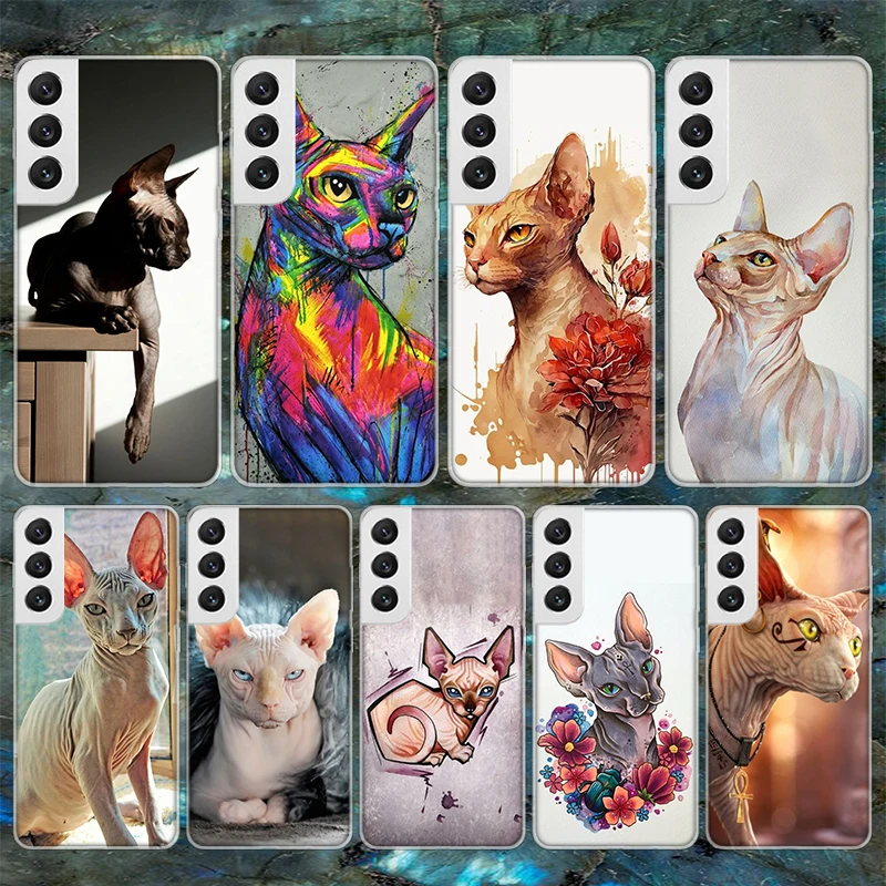 Мягкий чехол Lavaza с изображением Сфинкса и кота для Samsung Galaxy S23 S22 Ultra S21 Plus S20 FE S10 Lite S9