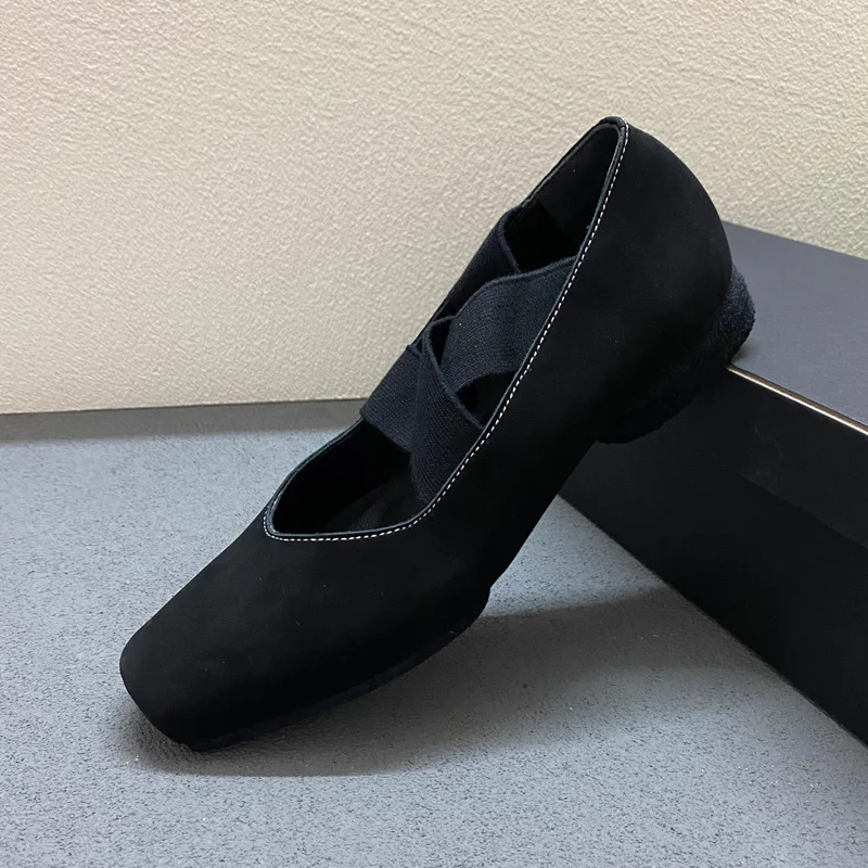 Женские кожаные туфли ручной работы Балетные Туфли Мэри Джейн с квадратным носом