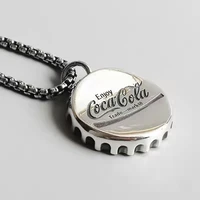european and american fashion brand pendant disco male and female personality necklace cola bottle cap niche ins punk hip hop