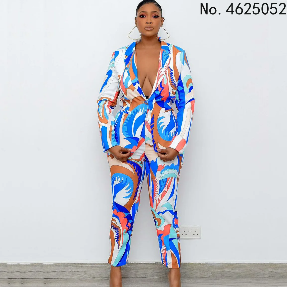 

2021 Африканский новый модный костюм Дашики (платье и брюки) с воротником на молнии для женщин