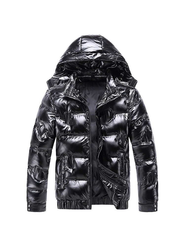 New 2022 Winter Men's Jacket Casual Parka Outwear Waterproof Zip Up Plus Size 4XL Black Warm Hood Outwearing Coat