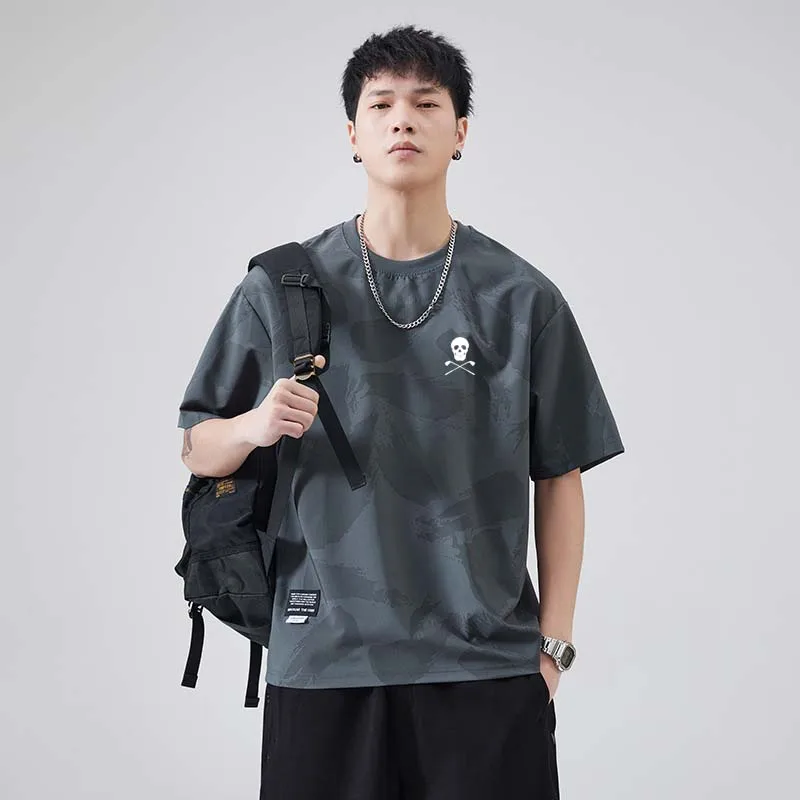 Men Wear T Shirt Short Sleeved T-shirt For Men's Loose Print Casual Personality Niche Round Neck Summer