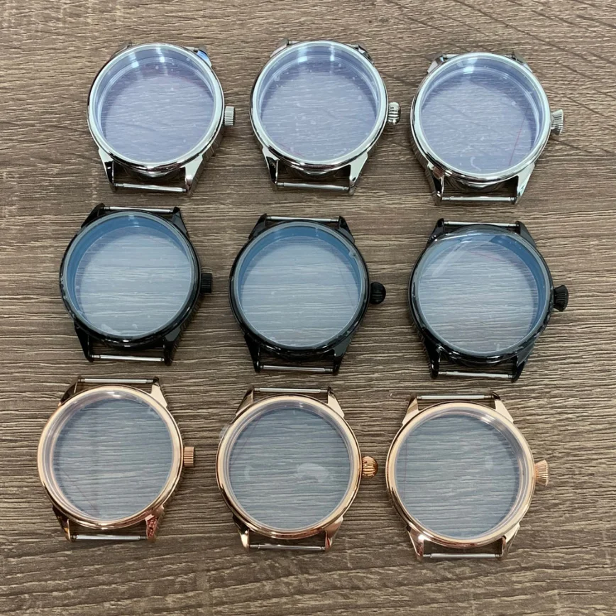 42MM Watch Case Polished Frog Leg Case Steel/rose Gold/black Fits ETA 6497/98, ST3600 Movement Watches