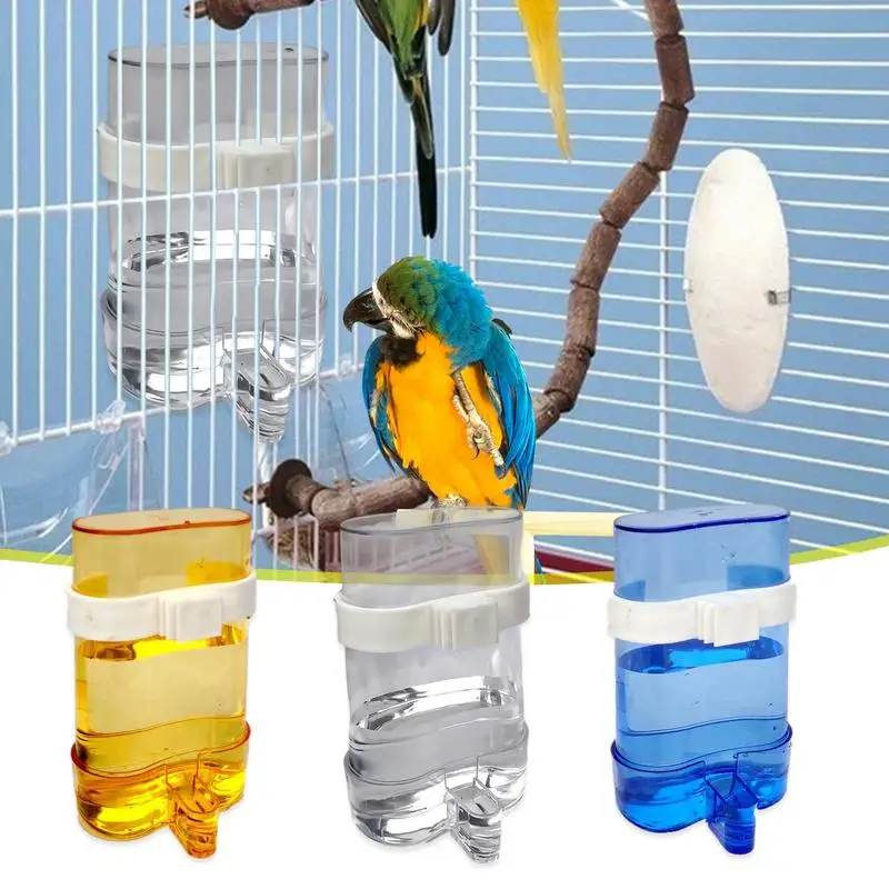 

Bird Water Feeder Device Transparent Automatic Hygienic Bird Feeder Water Bowl Safe Harmless Pet Accessories With Clip
