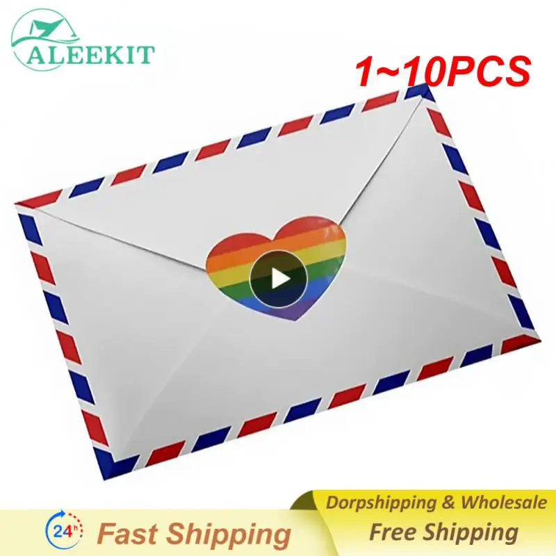 

1~10PCS Various Striped Gay Pride Rainbow Heart Ribbon Valentine's Stickers Spreading Gift Packaging Sealing