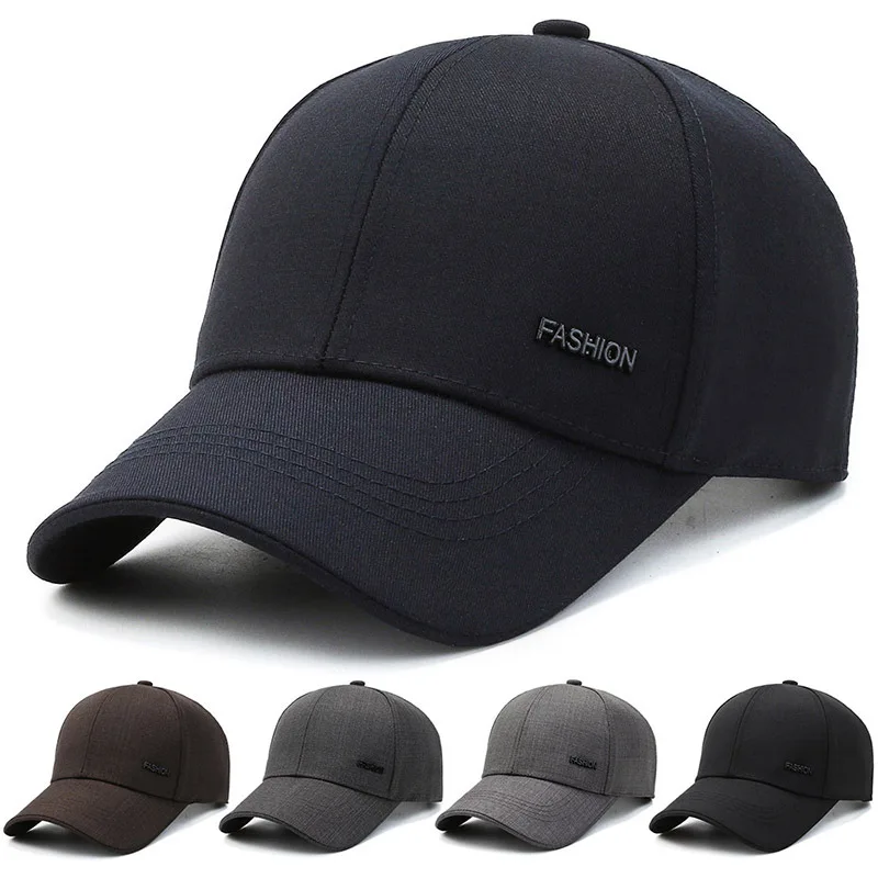 2023 New Men Brand Spring Summer Business Solid Baseball Cap For Dad Leisure Sports Hat Fashion Snapback Gorras Unisex Bone Kpop