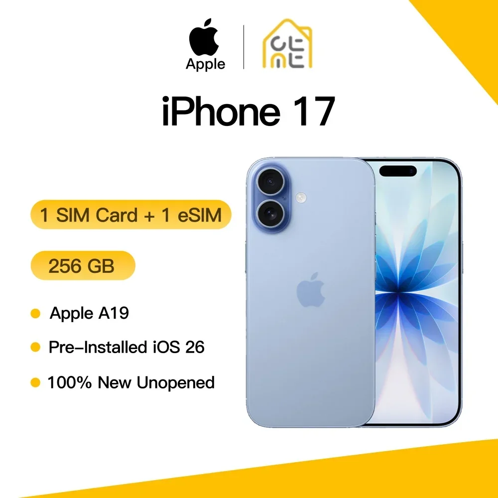Фото Новый оригинальный Apple iPhone 17, 256 ГБ, OLED-экран 6,3 дюйма, процессор A19, 8 ГБ ОЗУ, двойные камеры 48 МП, быстрая зарядка, IP68, iOS 26, поддержка 5G №4