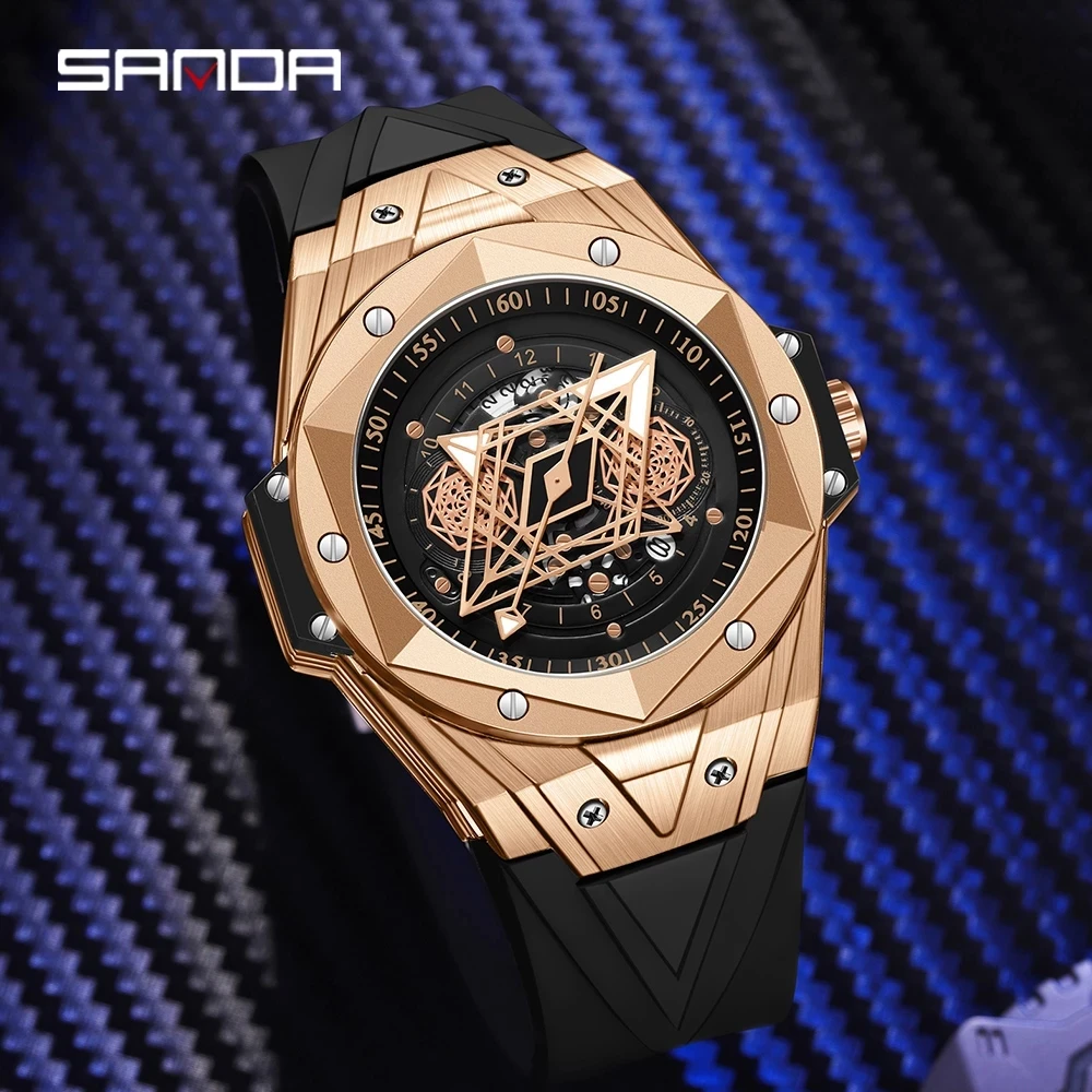 

SANDA 2023 Luxury Men's Watches Casuaal Fashion Waterproof Luminous Hands Quartz Watch For Male Clock Relogio Masculino 7015