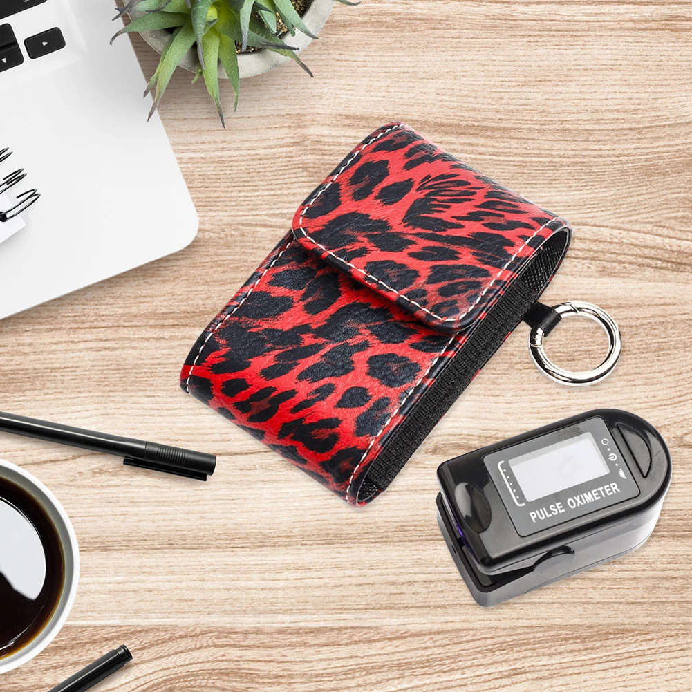 

Oximeter Protective Case Health Tools for Fingertip Pulse Oximeter Leather Travel Carrying Case Portable Bag Container