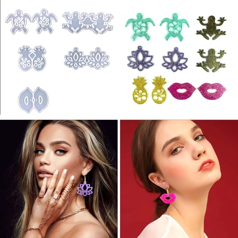 

Блестящие поделки для черепахи/для лягушки форма силиконовая форма из эпоксидной смолы DIY брелок драгоценность Прямая поставка