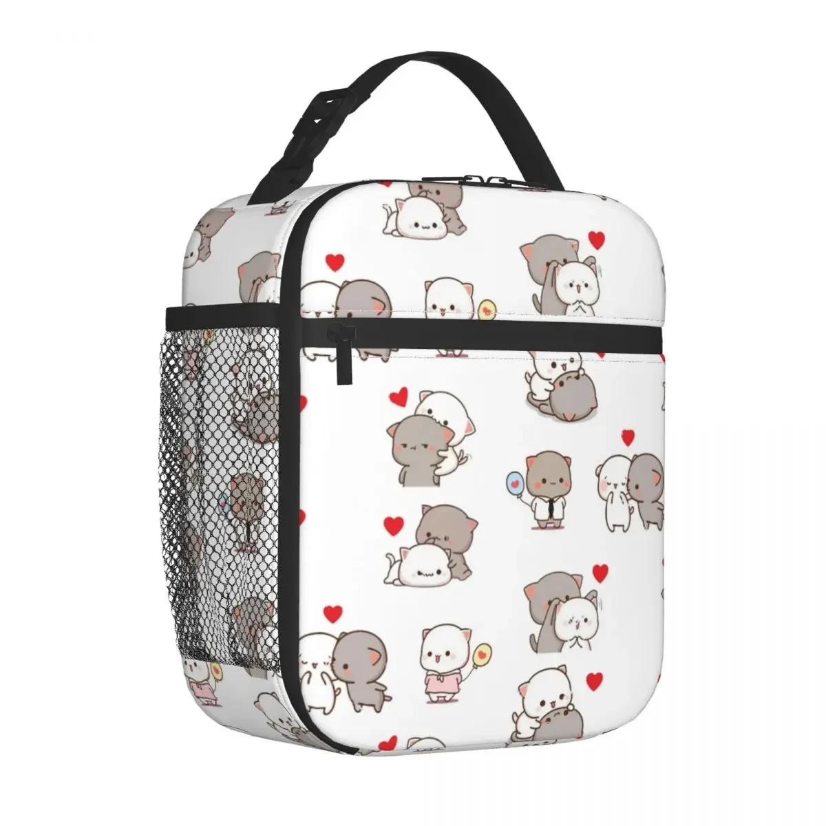 Моти персик и гома кошка термоизолированная сумка для обеда школы портативный