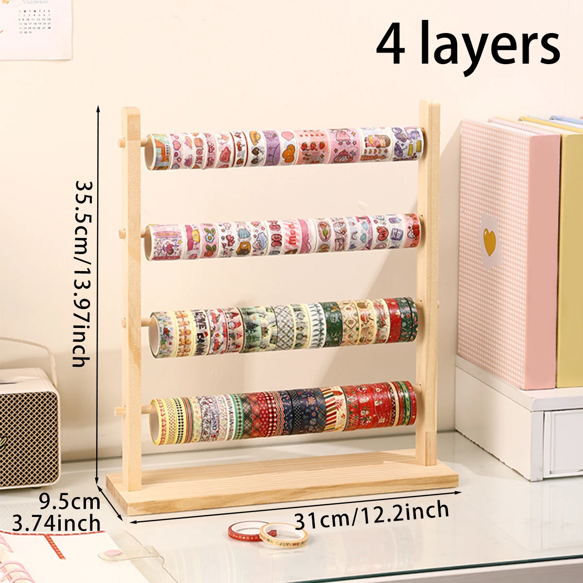 

Деревянная подставка для рулонов 3/4 уровня