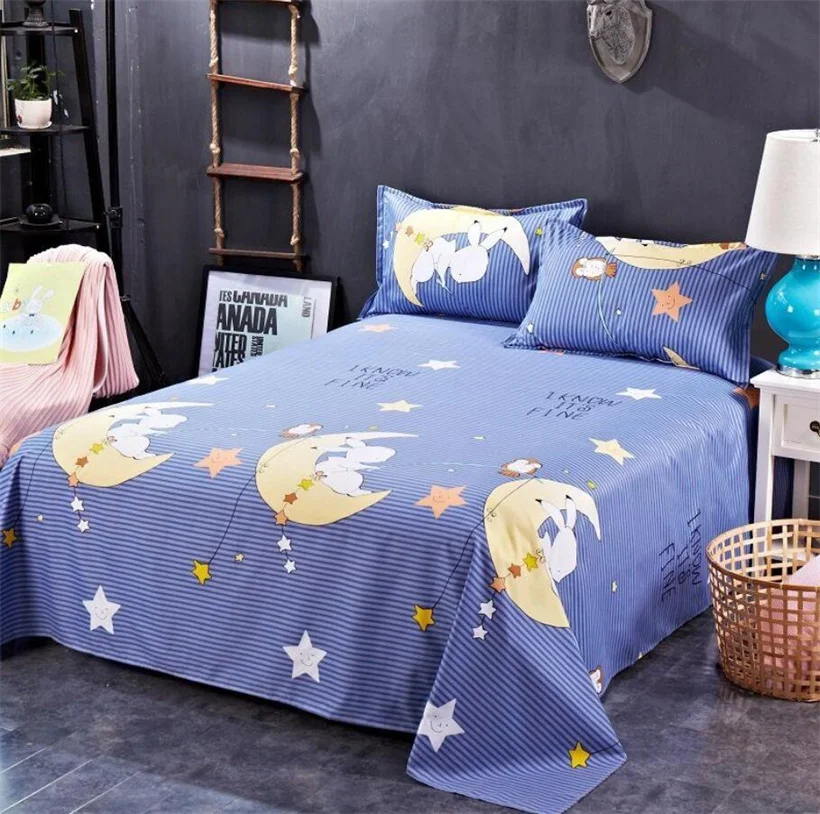 

1pc Polyester Cotton Flat Sheet Premium Quality Pink Strawberry Bed Linen Bedsheet Pillow Case 230x250 Bedspread Soft Breathable