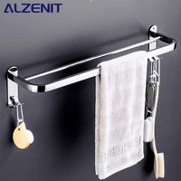 stainless steel 40 60cm towel bar with hook wall mount rack mirror chrome shower rod rail hanger bathroom holder accessories
