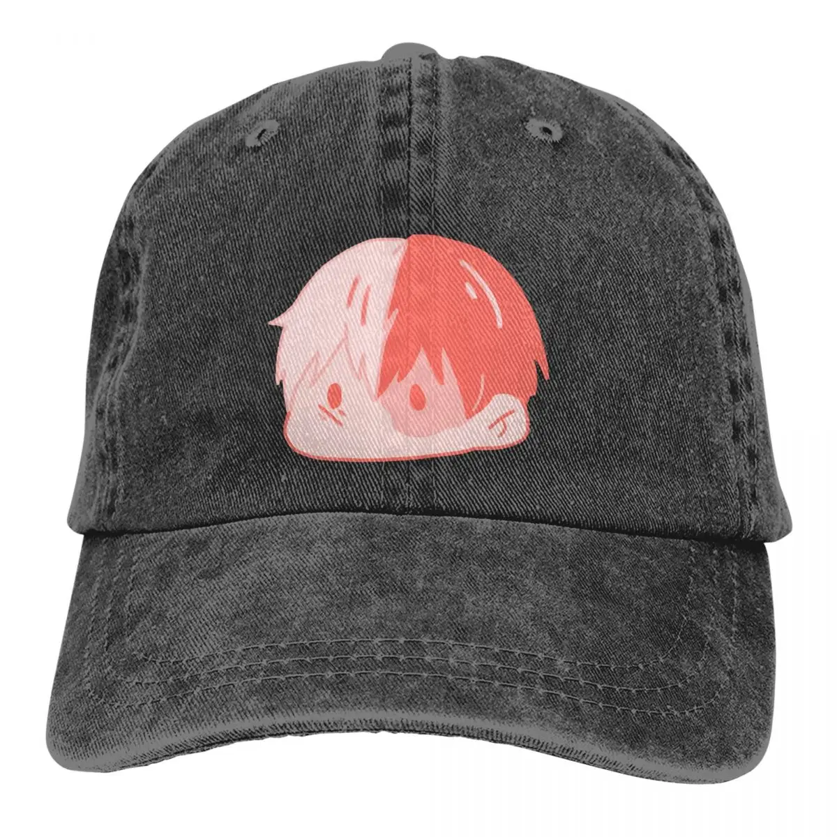 

Washed Men's Baseball Cap My Hero Academia Peach Monochrome Chibi Shoto Todoroki Trucker Snapback Caps Dad Hat Meme Golf Hats