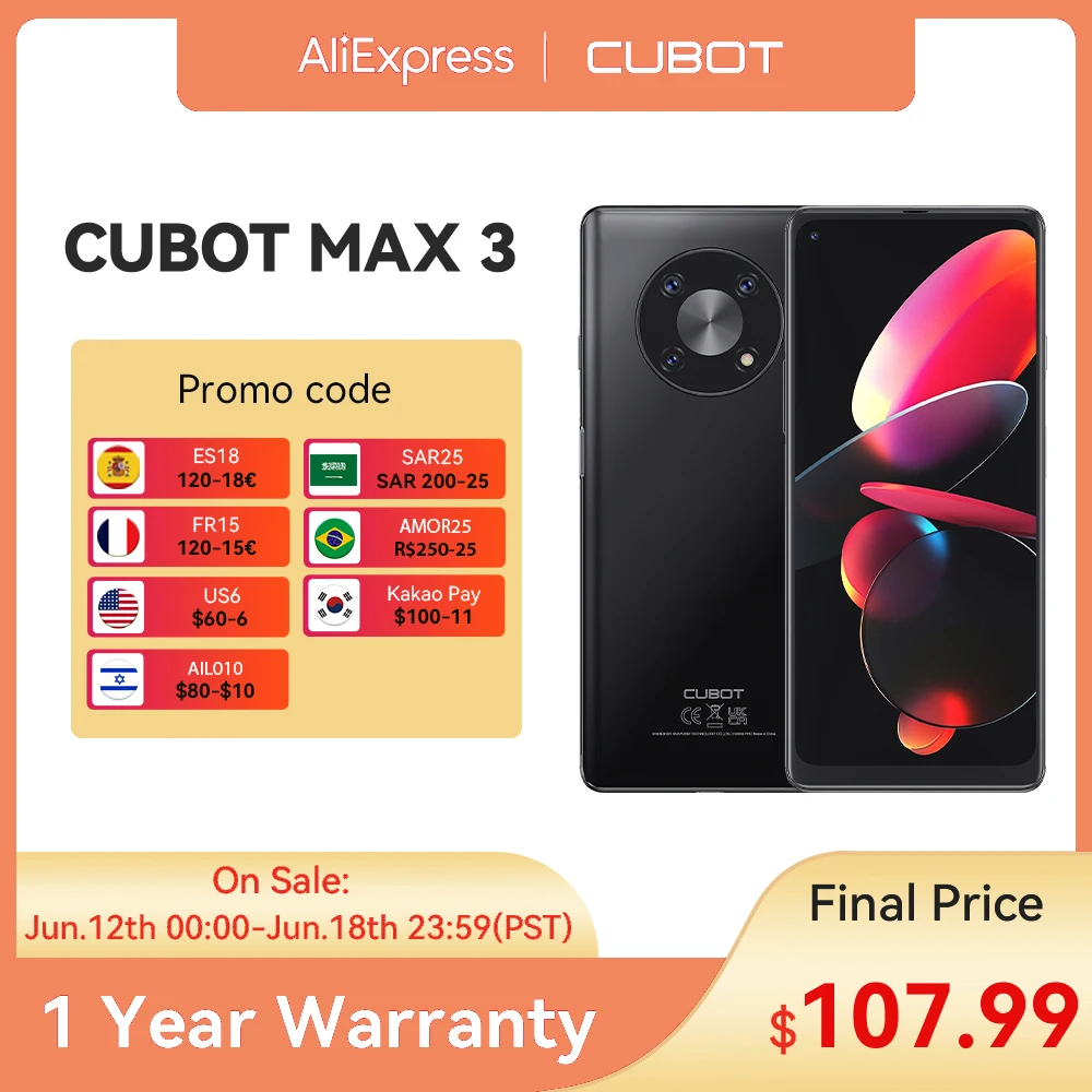 Cubot MAX 3 Smartphone 6.95