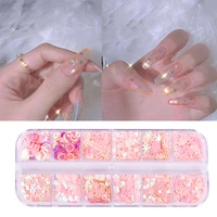 spangles nail sequins aurora ab mermaid nail flakes stunning pailliette heart snow mouth butterfly sticker decoration tips 12box
