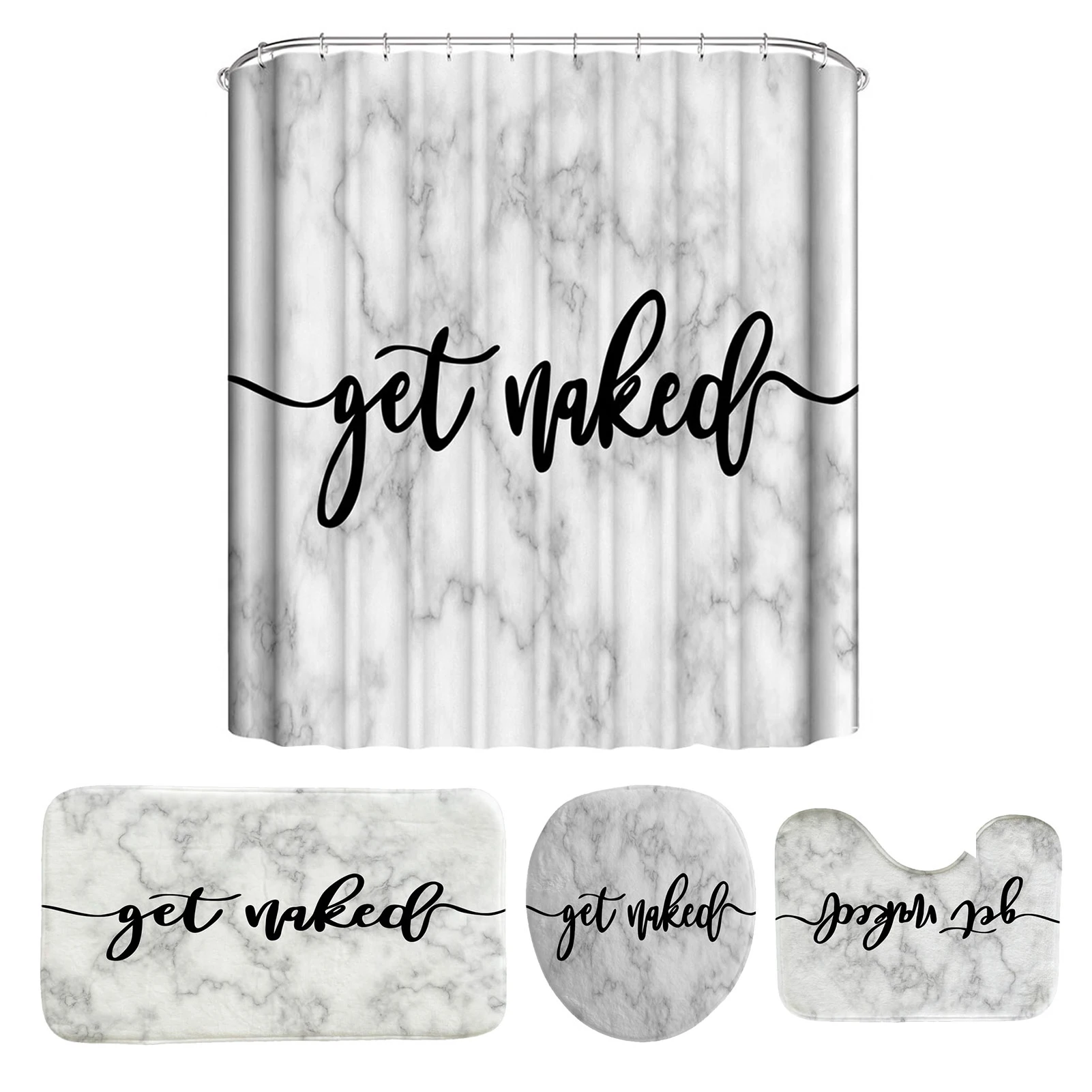 

4 шт., абстрактные антискользящие шторы для ванной комнаты