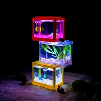 upgraded version of superimposed ornamental fish crawling pet life landscaping miniature landscape fish tank with usb light