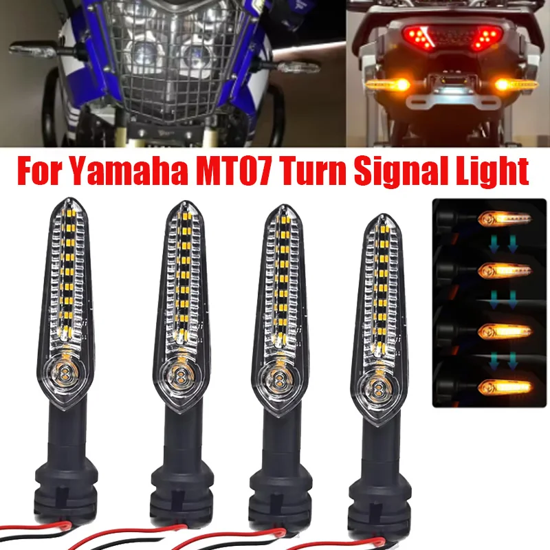 Фото Светодиодные указатели поворота для Yamaha MT07, Tenere 700, XJ6, FZ6, MT09, Tracker 900, MT10, MT03, FZ25, индикаторные лампы №1