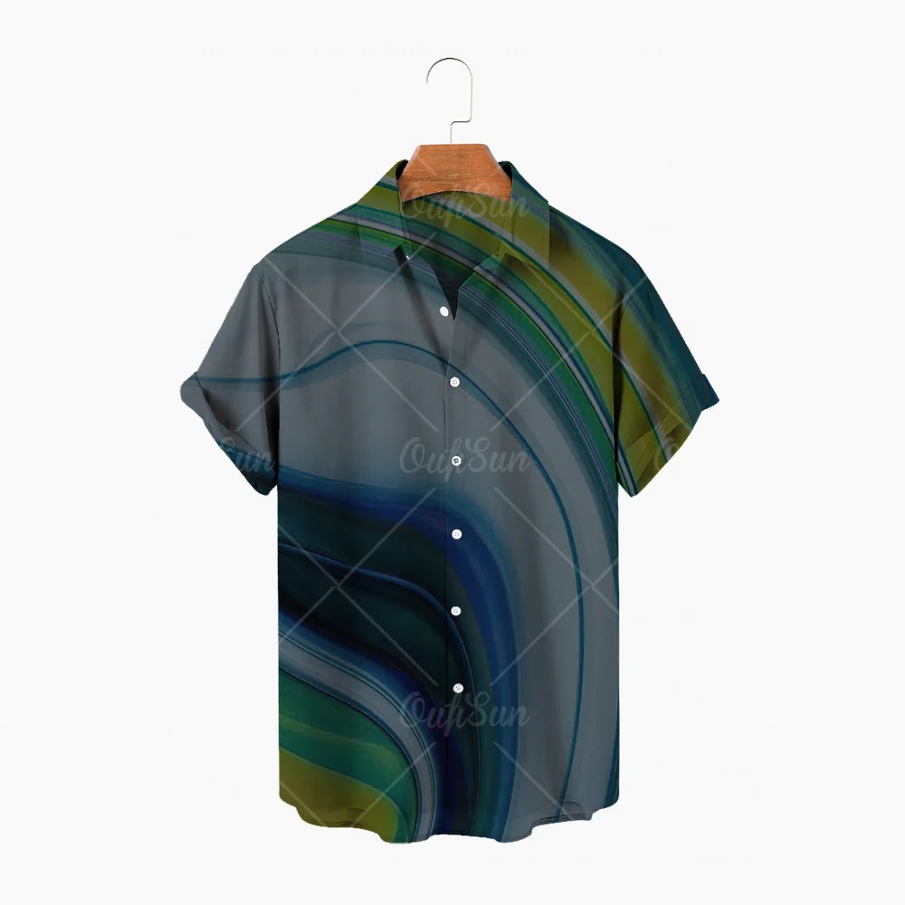 

2022 New Arrival Men's Shirts Men Hawaiian Camicias Casual One Button Wild Shirts Printed Short-sleeve Blouses Tops