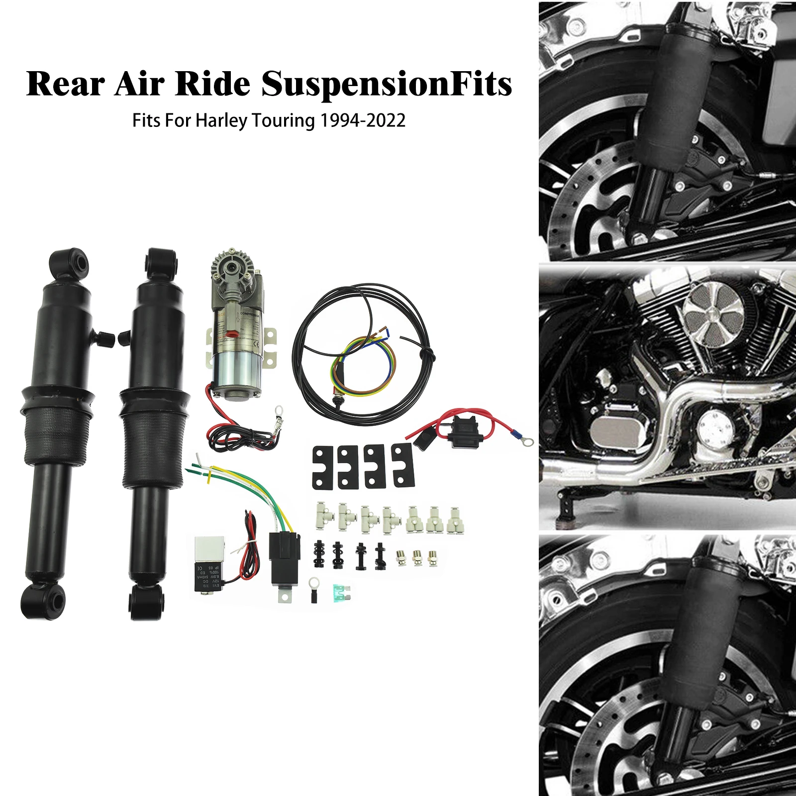 Мотоциклетная черная регулируемая подвеска заднего хода комплект для Harley Touring