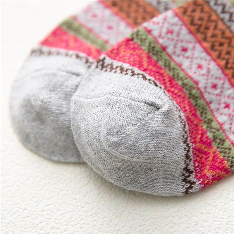 5 Pairs Casual Wool Women Socks Warmer Thermal Thicken Winter Cashmere Snow Kawaii Cute Girls Socks Pack