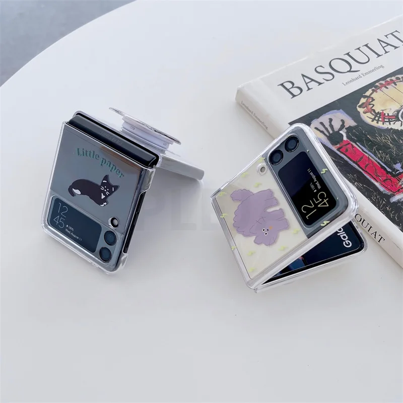 Чехол-подставка для телефона с милым мультяшным котом Samsung Galaxy Z флип-чехол 3 дюйма