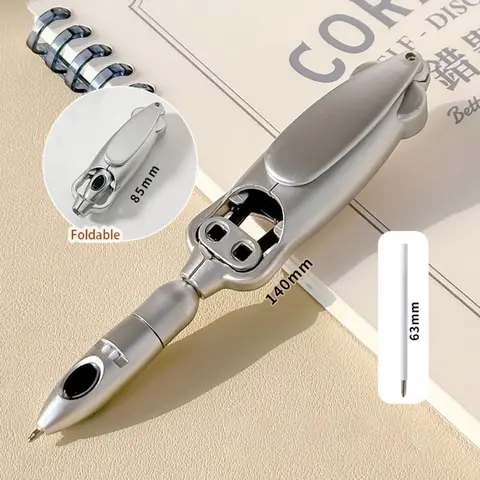 Шариковая ручка-трансформер кальмар серебристый